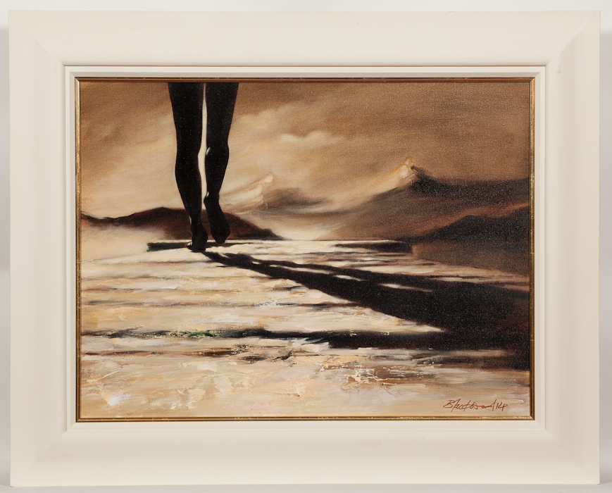 BILL BLACKWOOD, WALKING ON EDGE oil and acrylic on canvas, signed 70cm x 100cm Framed