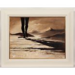 BILL BLACKWOOD, WALKING ON EDGE oil and acrylic on canvas, signed 70cm x 100cm Framed