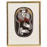 * WILLIE RODGER RSA RGI, MARY QUEEN OF SCOTS and JAMES VI OF SCOTLAND each linocut, each signed,