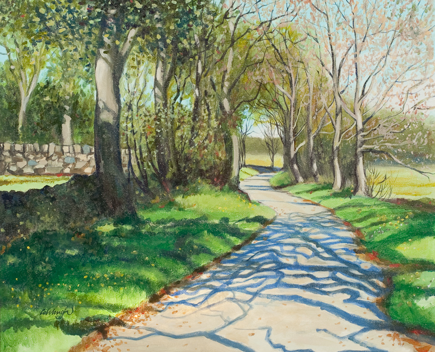 * FRANK COLLOUGH, SPRING SHADOWS, GALLOWAY acrylic on canvas, signed 50cm x 60cm Framed and under - Image 2 of 2