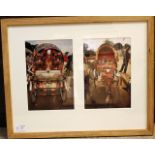 SEAN HUDSON, RICKSHAWS two colour photographic prints each 25cm x 18cm Mounted, framed and under