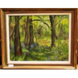 ANNA BLAIR, WOODLAND oil on board, signed 33cm x 44cm Framed The painting is in good condition and