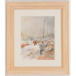 * ALLAN PENBREIGH (1932 - 2012), AT HARBOUR watercolour on paper, signed and dated '08 37cm x 29cm