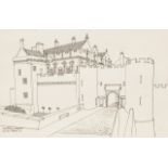 * WILLIE RODGER RSA RGI, THE PALACE & GATEHOUSE, STIRLING CASTLE pen and ink drawing, signed, titled