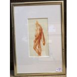HELEN MUNRO TURNER, STANDING NUDE red chalk on paper 27cm x 14cm Mounted, framed and under glass