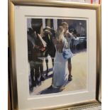 CONTEMPORARY SCHOOL, THE WHITE DRESS limited edition colour print, signed indistinctly, titled and