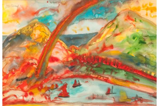 * JOHN BELLANY CBE RA HRSA (SCOTTISH 1942 - 2013), RAINBOW watercolour on paper, signed 35.5cm x - Image 2 of 2