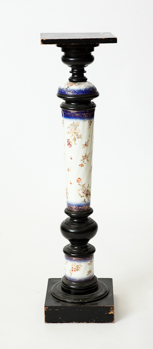 LATE VICTORIAN CERAMIC FLORAL JARDINIERE STAND 101cm high