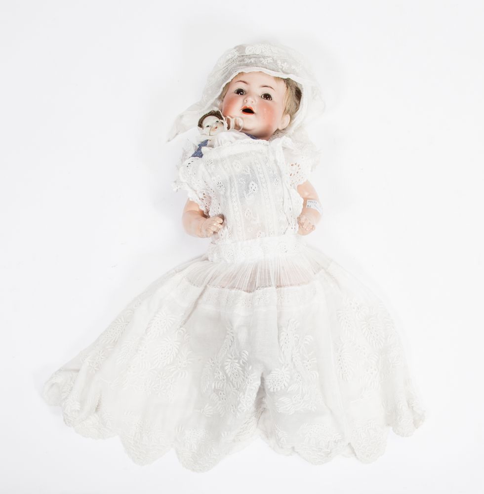 A GOOD KAMMER AND REINHARDT BISQUE HEADED CHARACTER CHILD DOLL, 
17in ( 43cm), mould #116 with glass