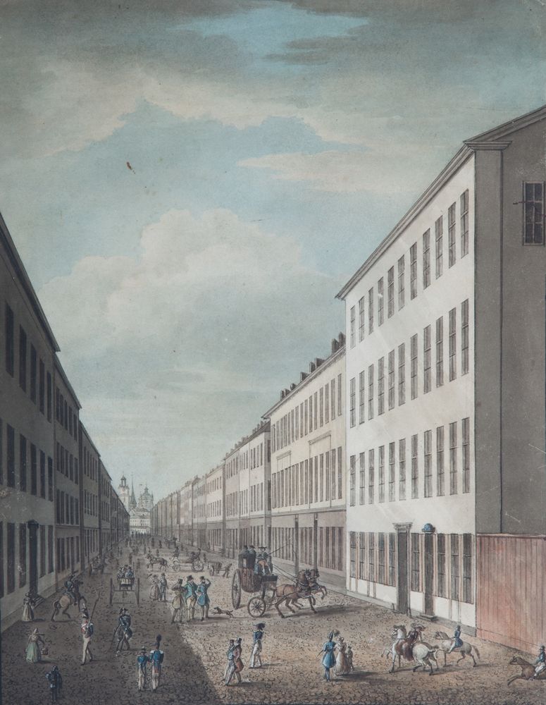 #WITHDRAWN#####LATE 18TH CENTURY CONTINENTAL SCHOOL, 
Busy City Street Scene, with Numerous Figures,