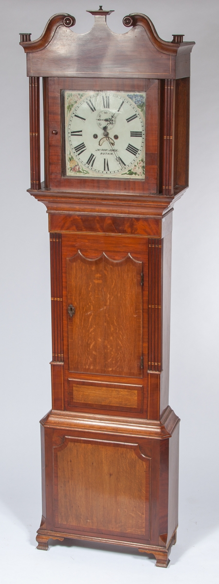 An eight day inlaid mahogany Longcase Clock,
early 19th Century,
signed ANO and Robert Joyce of