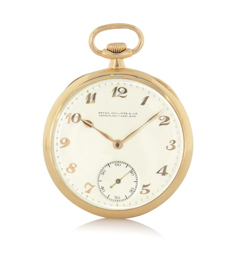 PATEK PHILIPPE GENEVE DEL 1920.  C. openface, 18K yellow gold smooth with initials engraved (very