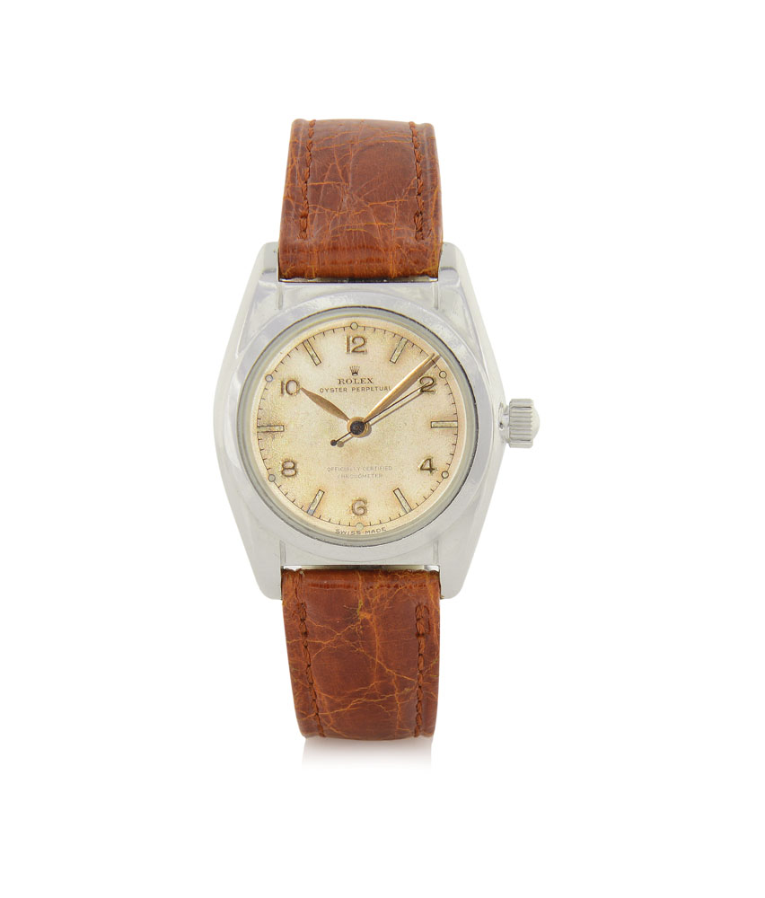 ROLEX OYSTER PERPETUAL ""OVETTO"" ANNI `40. C. stainless steel with screwed case back and crown (