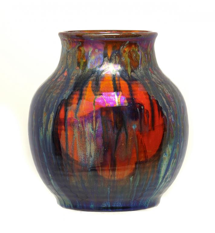 A PILKINGTON`S ROYAL LANCASTRIAN LUSTRE VASE  by Richard Joyce, impressed mark, painted monogram,