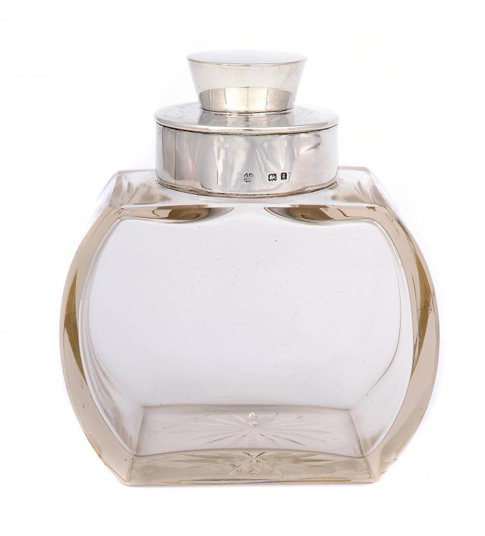 AN EDWARD VII SILVER MOUNTED COLOGNE BOTTLE  with glass stopper, by Hukin & Heath Ltd, 13.5cm h,