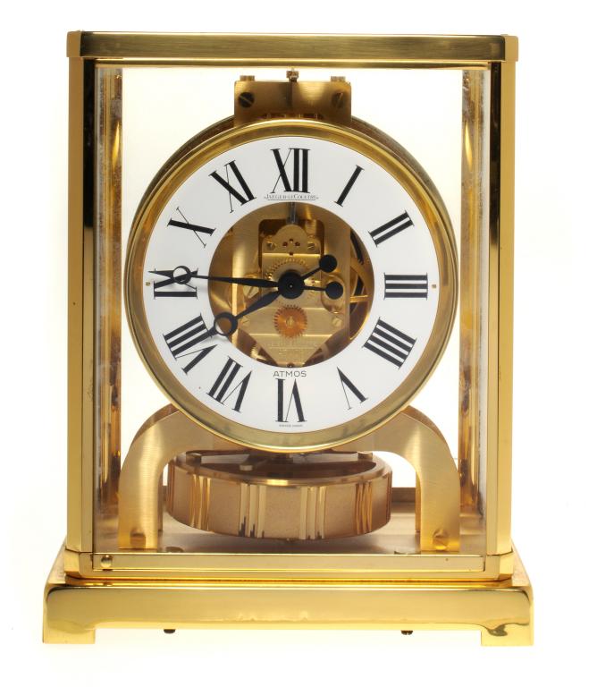 A JAEGER-LECOULTRE ATMOS CLOCK Serial No 485253, calibre 528-6, lacquered brass, 22.5cm h, c1890 ++