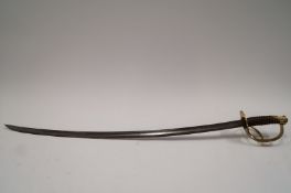 A 19th century American civil war sabre sword, stamped U.S. 1.864, C Roby Chelmsford Mass.