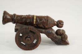 Victorian hand made wood ships cannon display/toy