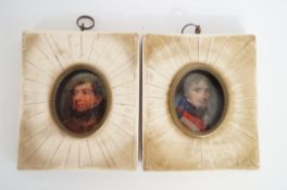 A pair of portrait miniatures