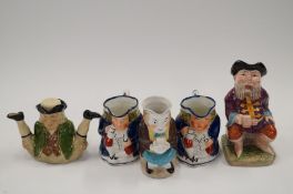 Period group of mainly 19th century Toby figures (5)