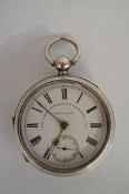 A silver open faced pocket watch, The London Manufacturing Goldsmiths Co Ltd, Birmingham 1900; the