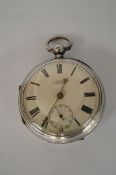 G. Aronson, Manchester, a silver open faced pocket watch, Chester, 1906; with a key wound