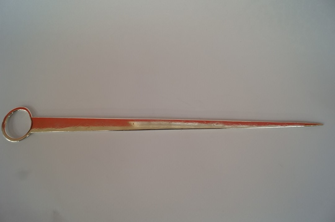 A Georgian silver meat skewer, by George Burrows, London 1792, of plain ring end form, 24.5cm