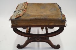 A 19th century mahogany foot stool