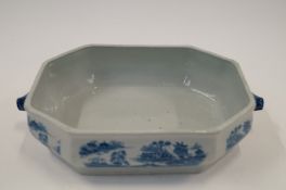 An oriental blue and white dish