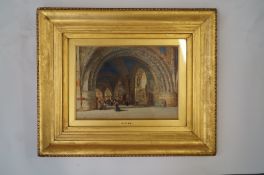 Early 20th century watercolour signed A. PISA in a heavy gilt frame