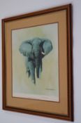 David Sheppard, African bull elephant, signed print 254/850