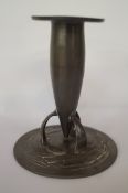 Liberty and Co, a Tudric pewter single candlestick, designed by Archibald Knox, stamped 'Tudric' and