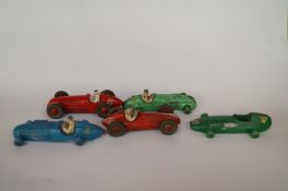 Five 1930's racing Dinky Meccano toys