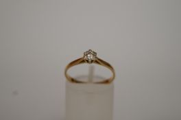 A diamond single stone ring, the illusion set brilliant of approximately 0.10cts, finger size O