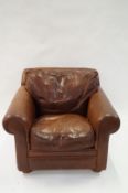 A modern leather armchair