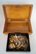 A small quantity of costume jewellery, coinage and two boxes