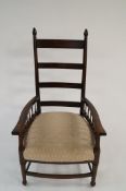 A late Victorian ladder back armchair