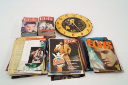 Large quantity of Elvis Presley Collectors magazines and other Elvis memorabilia
