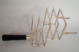 A copy of a toast rack designed by Christopher Dresser, 24cm long