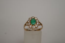 A 9ct gold cluster dress ring, finger size Q