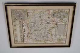 Wiltshire aniquarian framed map