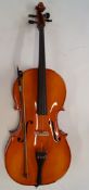 A full size Boosey and Hawkes cello, model 400