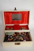 Jewellery box with assorted costume jewellery