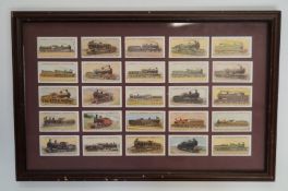 A framed set of Lambert and Butler cigarette cards, World Locomotive