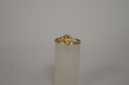 A 9ct gold stone set dress ring, finger size N 1/2