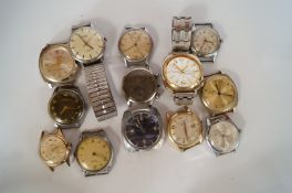 A collection of wristwatches, various brands, including Rotary, Limit and Latham; the majority