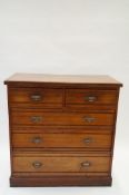 A 20th century beech chest of drawers