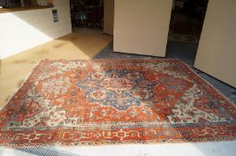 A late 19th century Heriz carpet, Gorevan district,North West Persia, wool on cotton foundation,