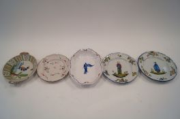 Five French Quimper plates