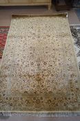 A mid 20th century Kashan silk rug, signed, H 221cm, L 138cm